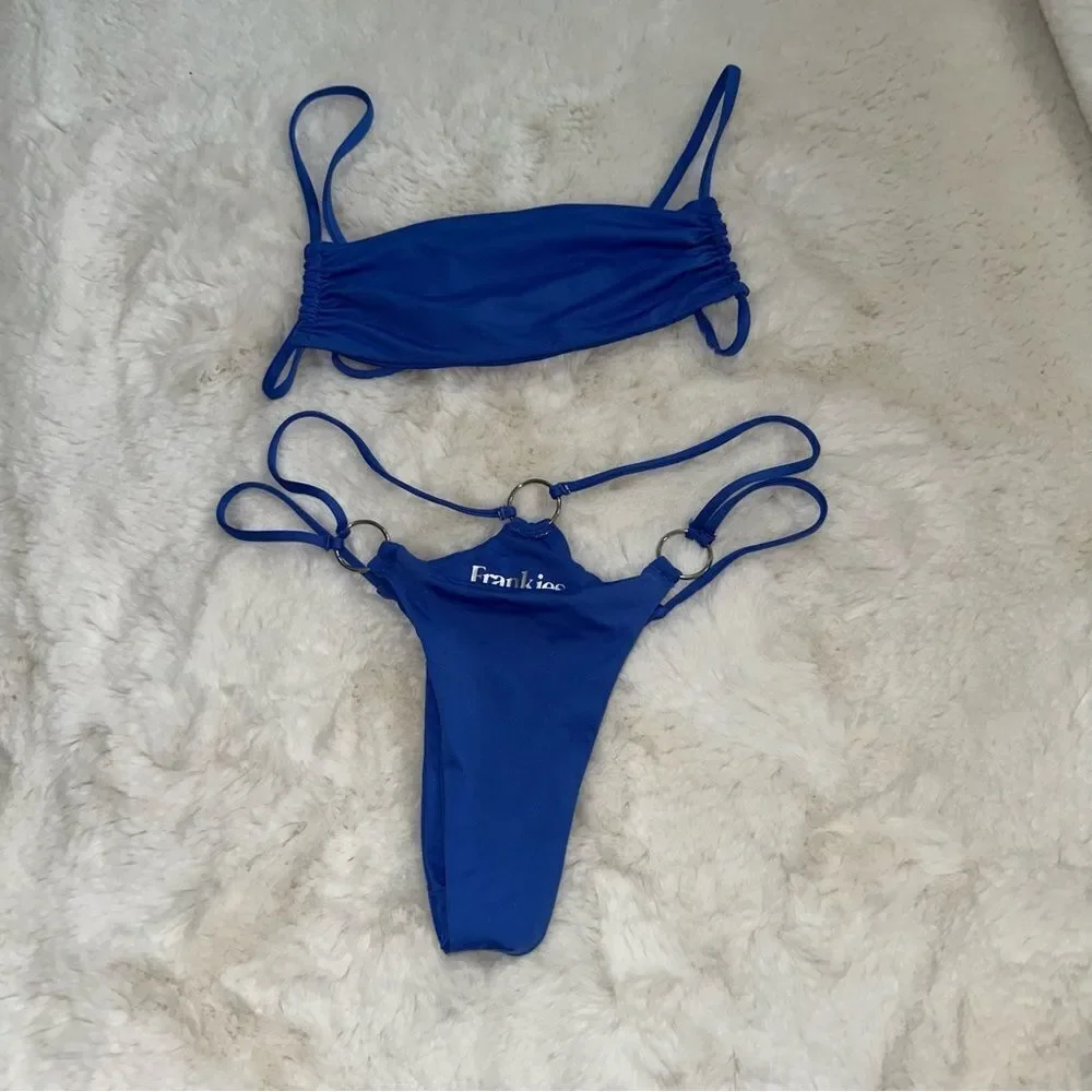 Frankie’s Bikinis blue Kailyn bikini set